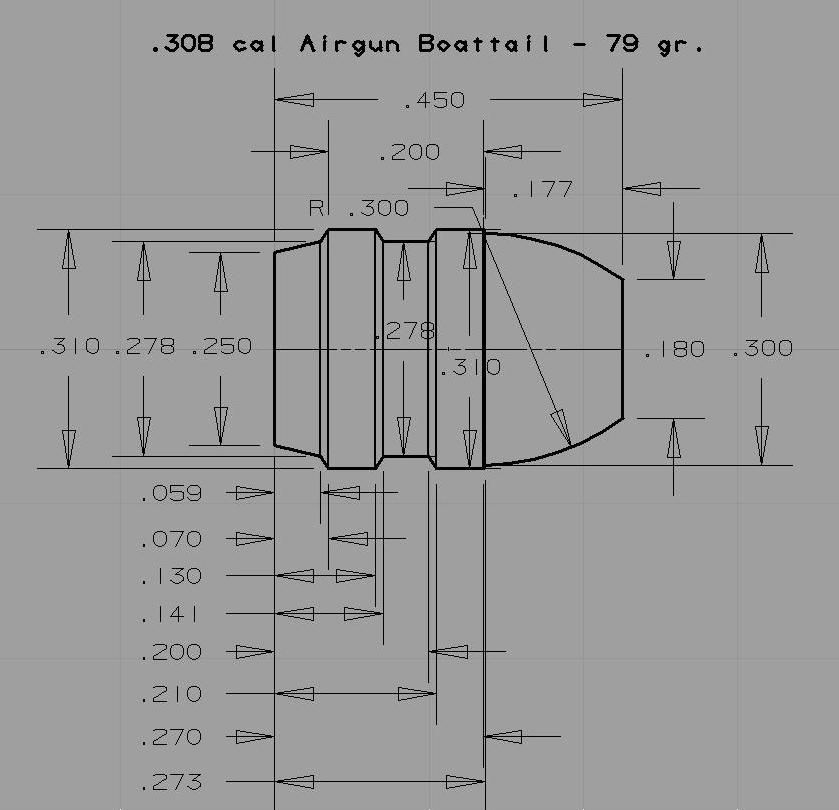 Air Gun Home View topic .30 cal Boattail Bullet Designs